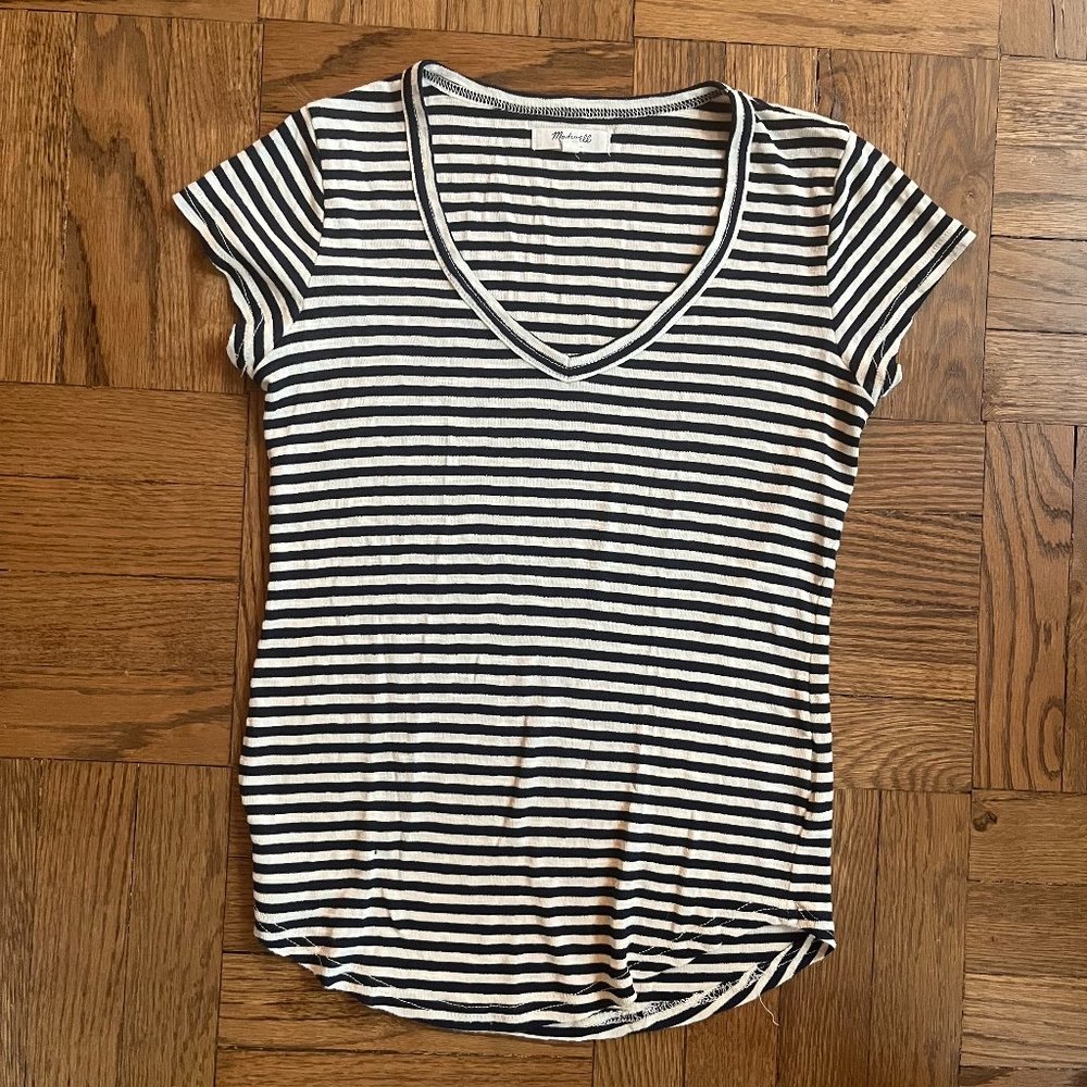 Madewell Striped V-Neck T-Shirt
